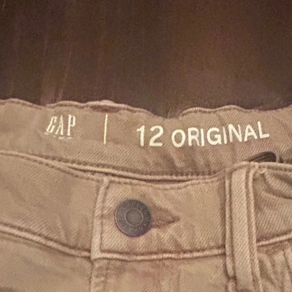 Gap Original Straight Leg Pants Kids 12 Tan Adjustable Waist Jeans Classic Basic